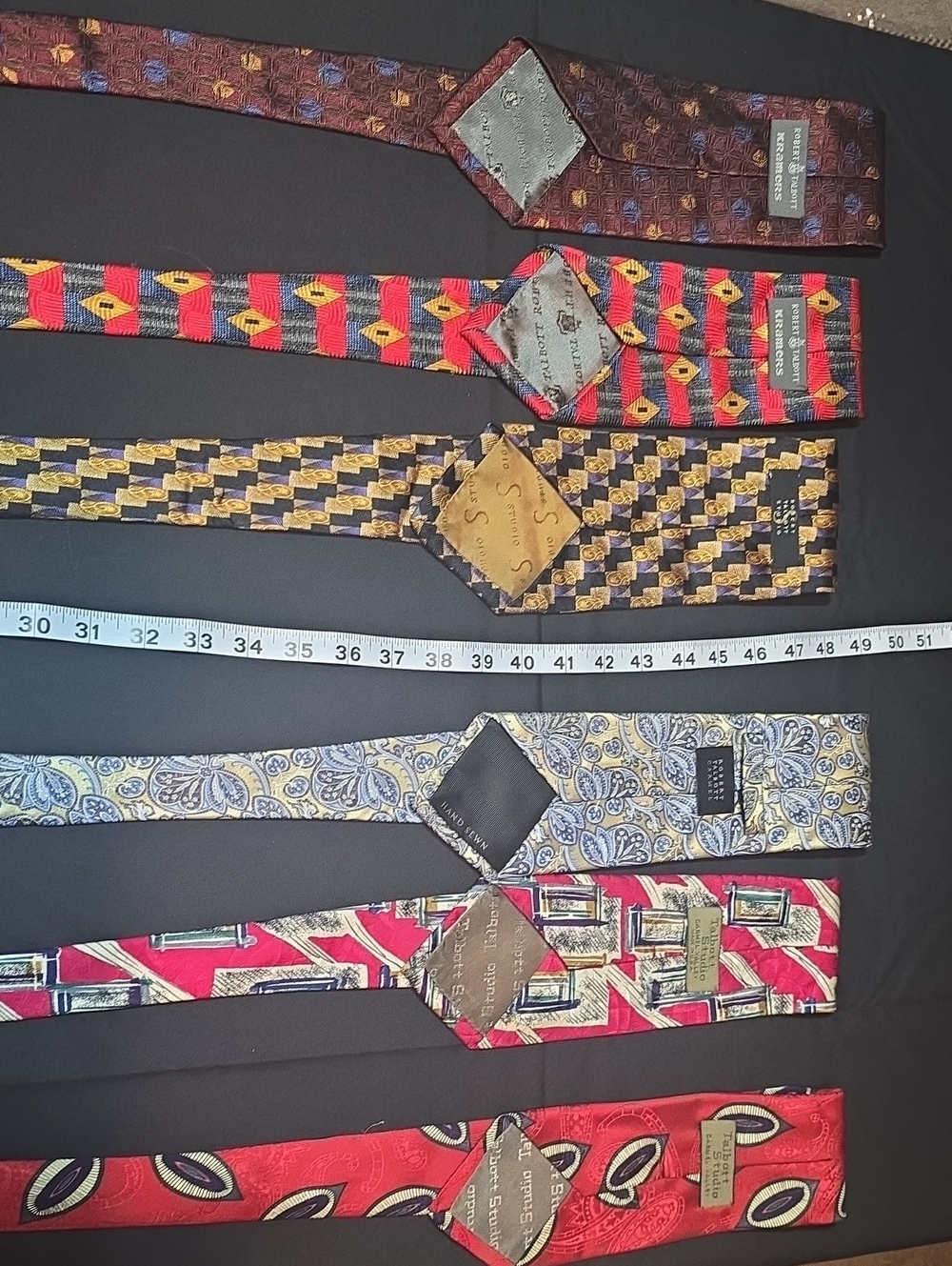 Lot of 6 Robert Talbott men’s silk ties.